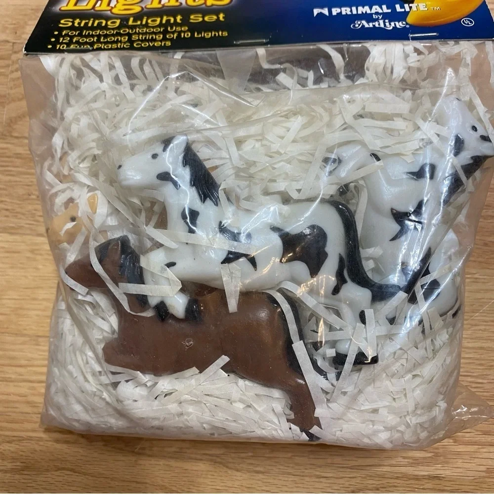 2002 Rarin to Go Horses Fun String Lights Set Plastic Light Covers Patio RV NEW